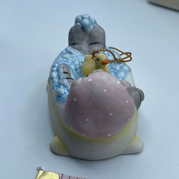 VTG 1988 Kitty Cucumber & rubber duck ornament B.Shackman Schmid - Picture 3 of 7